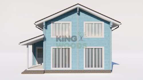 Двухэтажный теплый дом 8800х8800 с большими окнами