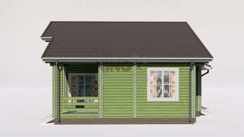Двухэтажный теплый дом с панорамным остеклением 8600х11800