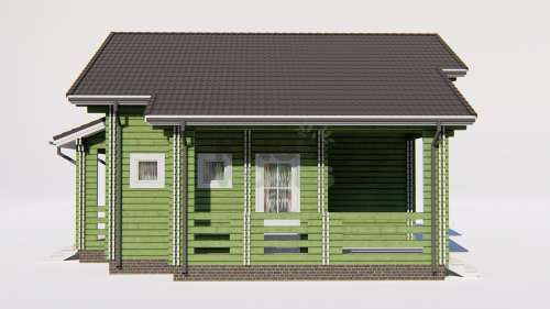 Двухэтажный теплый дом с панорамным остеклением 8600х11800