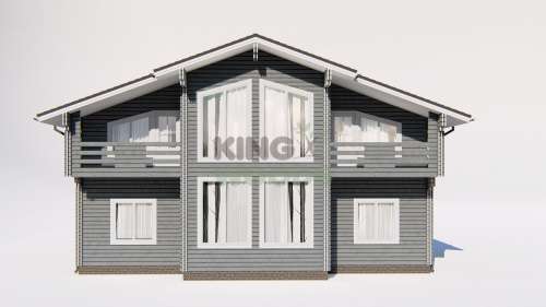Двухэтажные теплый дом с балконом 12400х13000