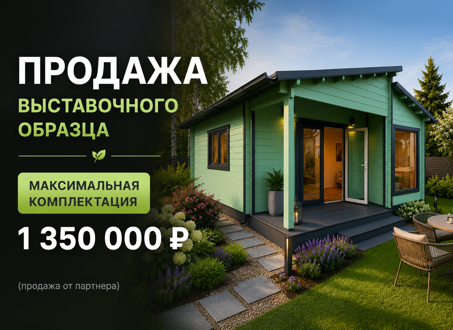 Продажа выставочного образца садового дома «Повенец» по специальной цене