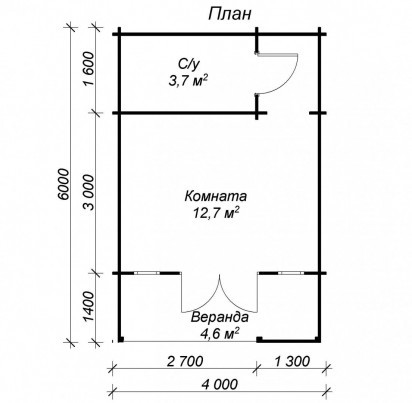 Гостевой дом "Синди" 6000х4000 мм