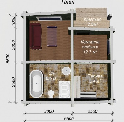 Баня 5500х5500