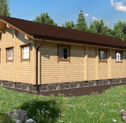 Дом из бруса с террасой 13,1х7,1 (1 этаж)