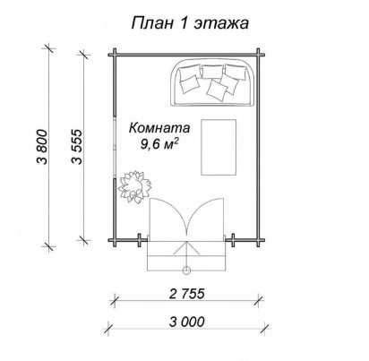 Садовый домик "КИЛЬ Мини" 3800х3000 мм