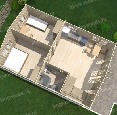 Садовый дом "КРОЙЦ" 8500х5800 мм