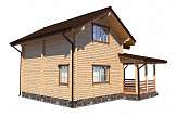 Фото Двухэтажный дом из бруса с террасой и парной 8500x8900