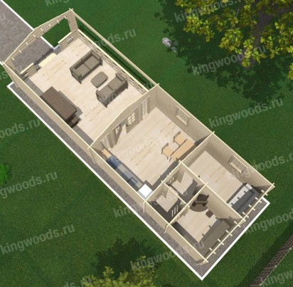 Садовый дом "ХОЛЬЦ" 12400х4300 мм