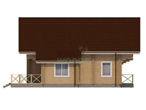 Двухэтажный дом из бруса с балконом и террасой 10 на 10,5