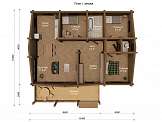 Фото Дом из бруса с 3 спальнями и верандой 11,5х12,4 м, 1 этаж