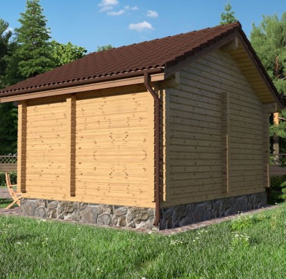 Баня 3900х5200 с крыльцом