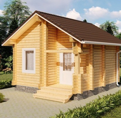 Баня 5000х4500 с крыльцом